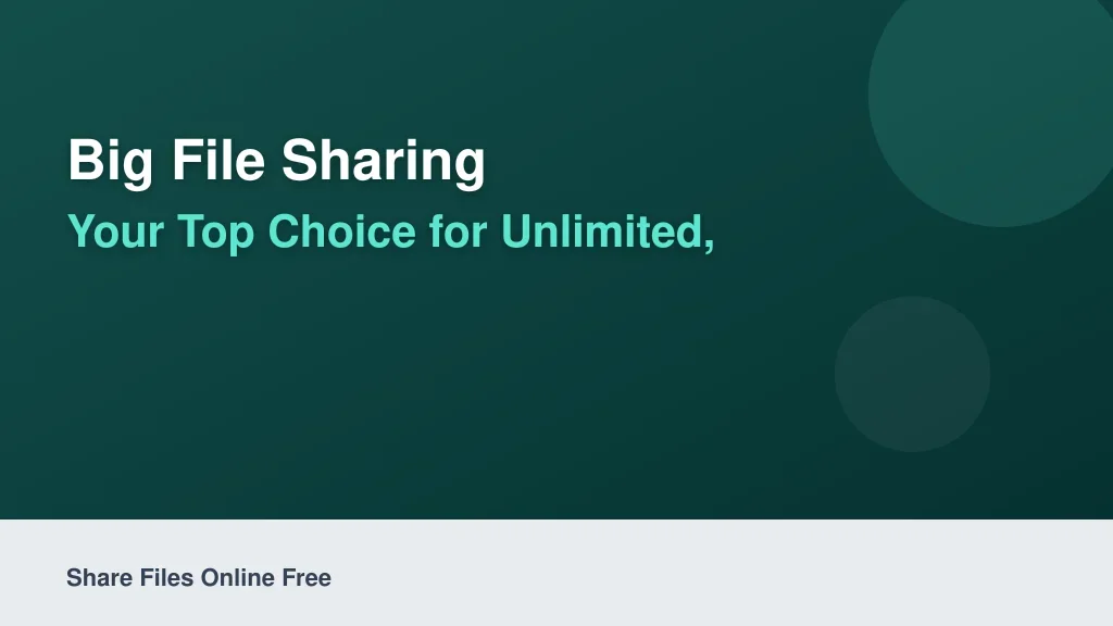 Big File Sharing: Your Top Choice for Unlimited, Private, and Free Transfers