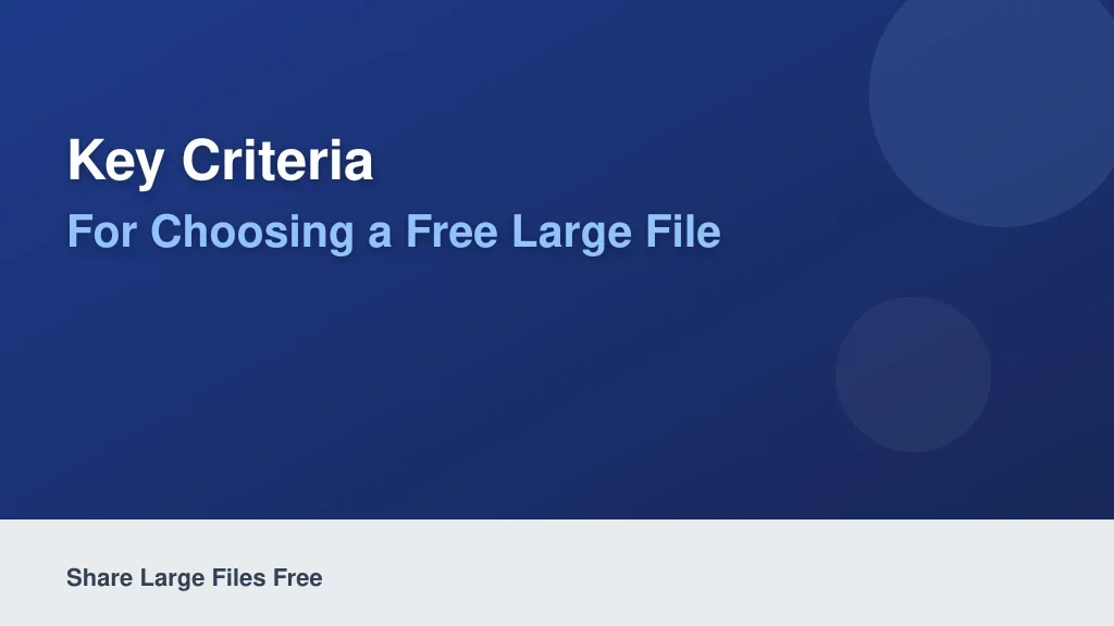 Key Criteria for Choosing a Free Large File Sharing Service in 2026