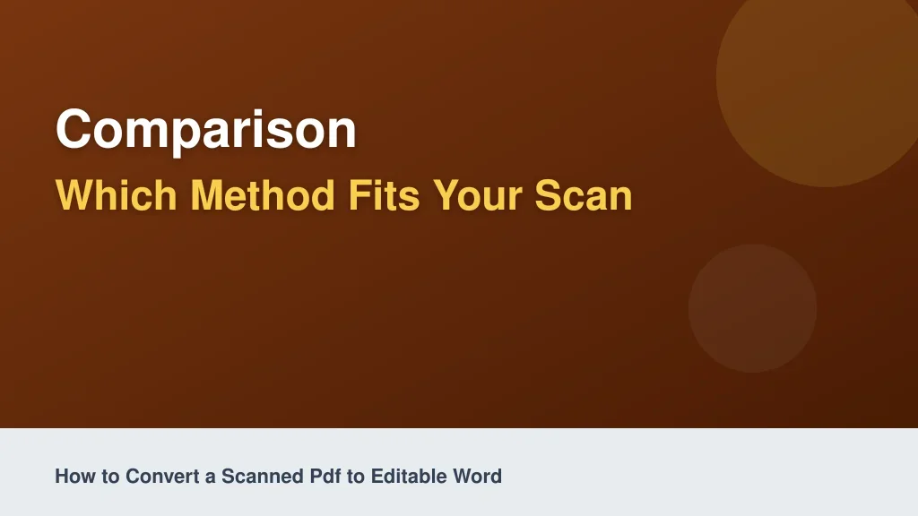 Comparison: Which Method Fits Your Scan