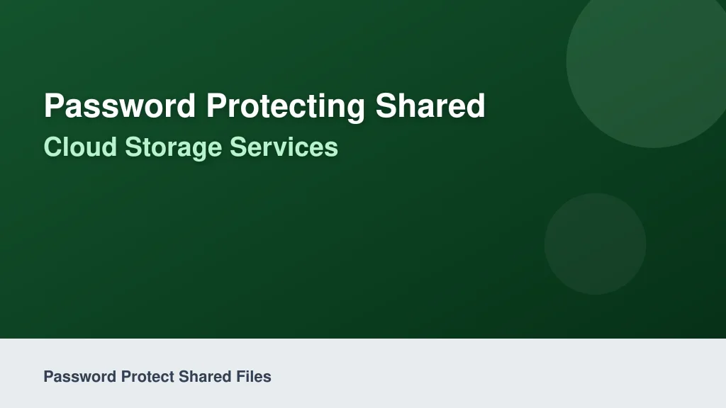 Password Protecting Shared Files with Cloud Storage Services