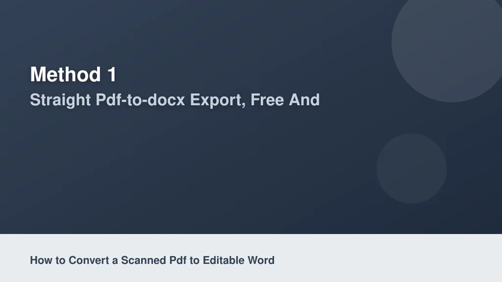 Method 1: Straight PDF-to-DOCX Export, Free and Without a Signup