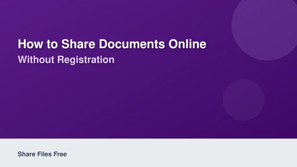 How to Share Documents Online Free Without Registration