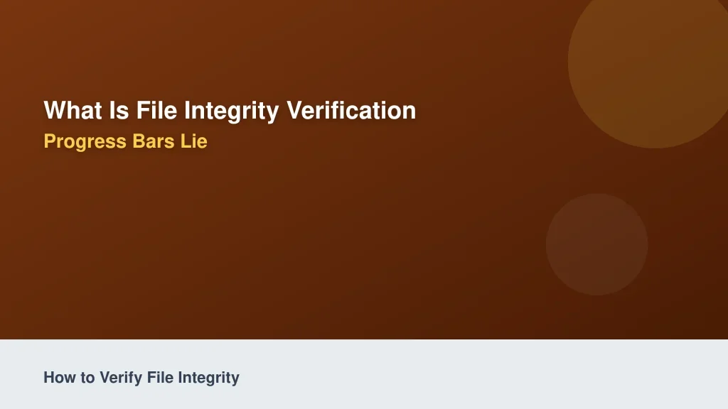 What is File Integrity Verification and Why Progress Bars Lie