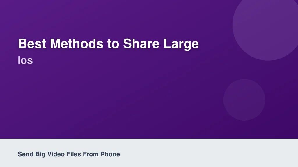 Best Methods to Share Large Videos on iOS